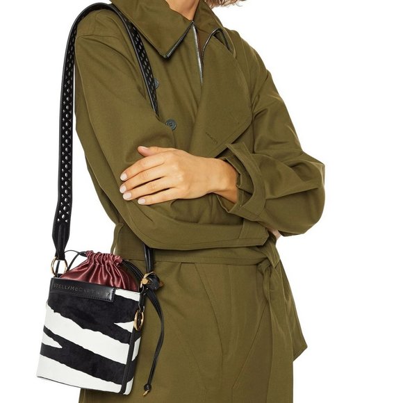 NEW STELLA MCCARTNEY Velvet Bucket Crossbody Bag